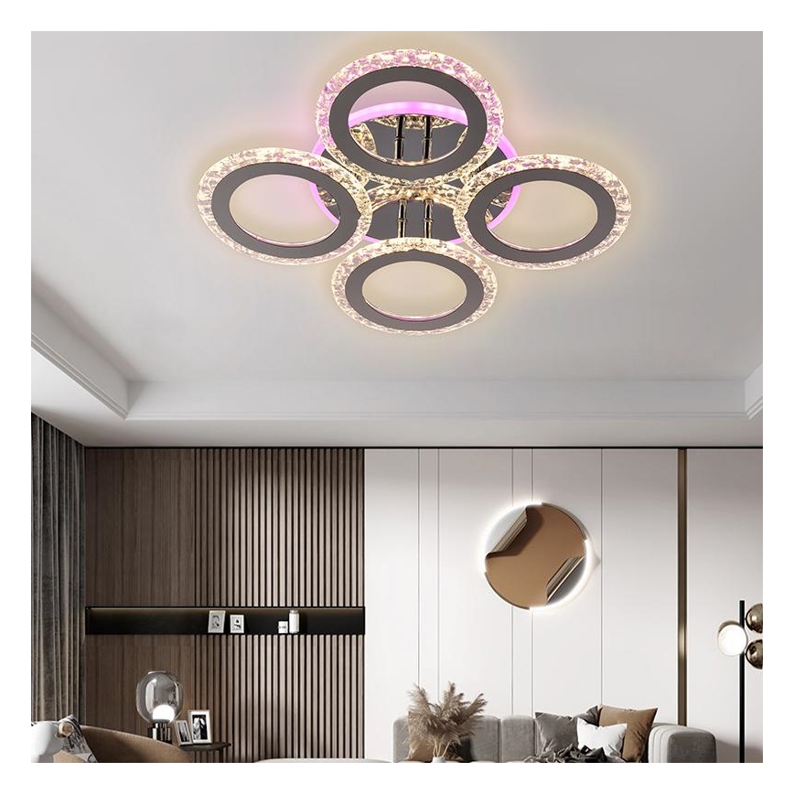 LED RGB Himmennettävä pinta-asennettava kattokruunu LED/55W/230V 3000-6500K + kaukosäädin