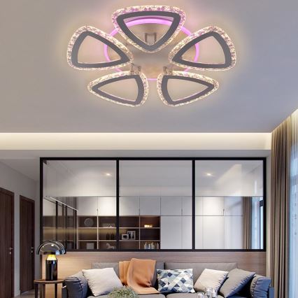 LED RGB Himmennettävä pinta-asennettava kattokruunu LED/70W/230V 3000-6500K + kaukosäädin