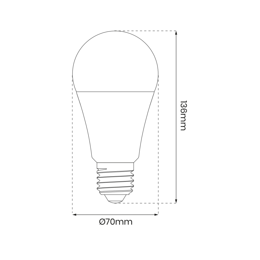 LED RGB Himmennettävä polttimo A70 E27/11W/230V 2700-6500K Wi-Fi Tuya