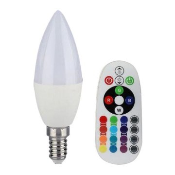 LED RGB himmennettävä polttimo E14 / 3,5 W / 230 V 6400K + RC