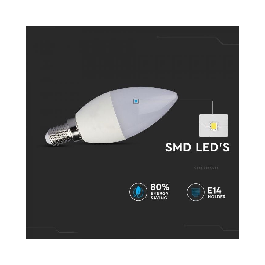 LED RGB himmennettävä polttimo E14 / 3,5 W / 230 V 6400K + RC