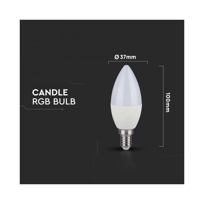LED RGB himmennettävä polttimo E14 / 3,5 W / 230 V 6400K + RC