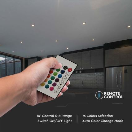 LED RGB Himmennettävä polttimo GU10/4,8W/230V 3000K + kaukosäädin
