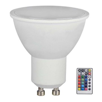 LED RGB Himmennettävä polttimo GU10/4,8W/230V 4000K + kaukosäädin
