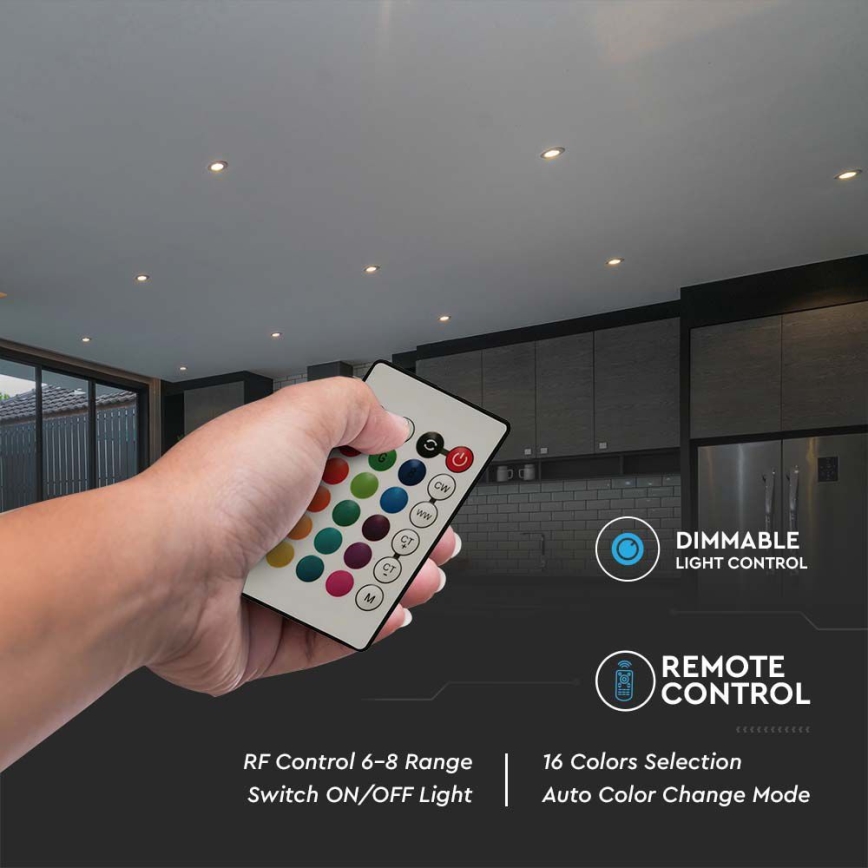 LED RGB Himmennettävä polttimo P45 E14/4,8W/230V 3000K + kaukosäädin
