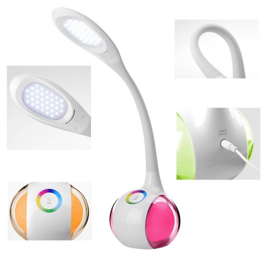 LED RGB Himmennettävä pöytävalaisin LED/7W/230V valkoinen