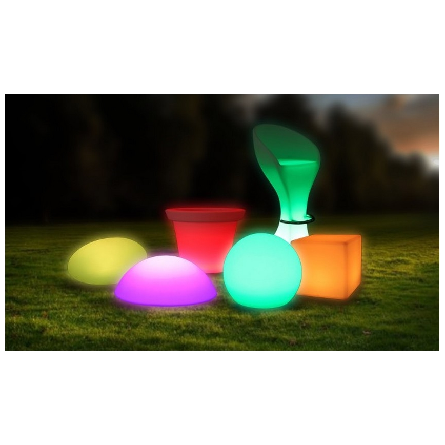 LED RGB Himmennettävä ulko lamppu LED/1W/5V 1000 mAh 20cm IP67 + kauko-ohjaus