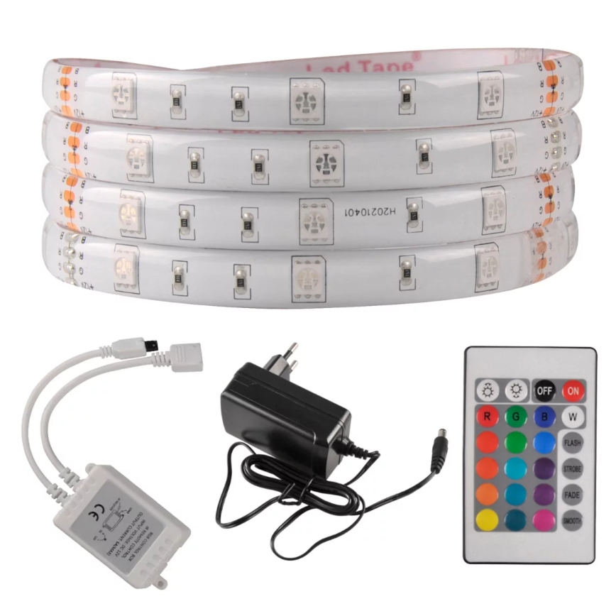 LED RGB Himmennettävä ulkovalo 5m LED/14W/12V IP65 + kaukosäädin
