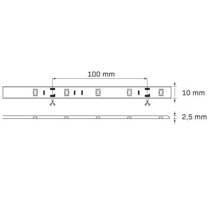 LED RGB Himmennettävä ulkovalo 5m LED/14W/12V IP65 + kaukosäädin