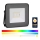 LED RGB himmennettävä Valonheitin LED/20W/230V IP65 musta