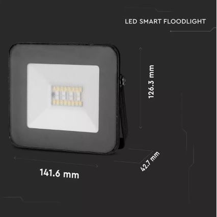LED RGB himmennettävä Valonheitin LED/20W/230V IP65 musta