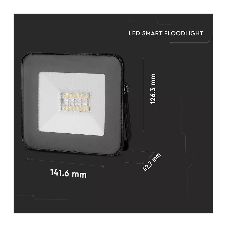 LED RGB himmennettävä Valonheitin LED/20W/230V IP65 musta