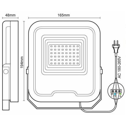 LED RGB Himmennettävä valonheitin LED/30W/230V 3000K-6500K Wi-Fi Tuya IP65