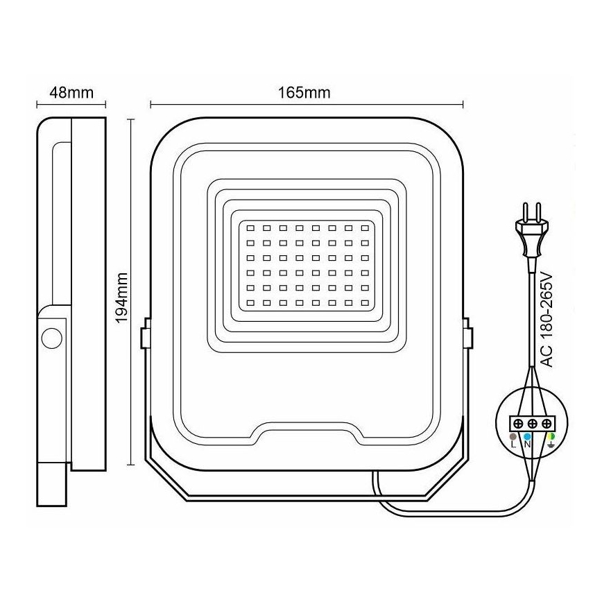 LED RGB Himmennettävä valonheitin LED/30W/230V 3000K-6500K Wi-Fi Tuya IP65