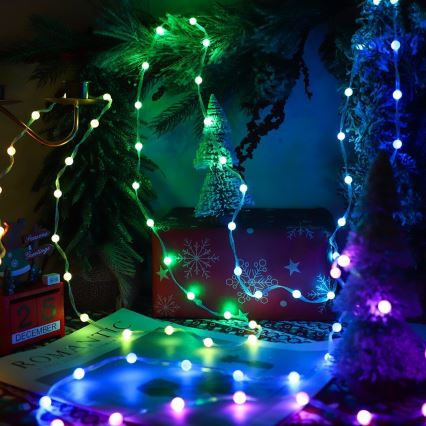 LED RGB Himmennettävä Valoverho WIZARD 400xLED/USB 2x2m + kauko-ohjaus