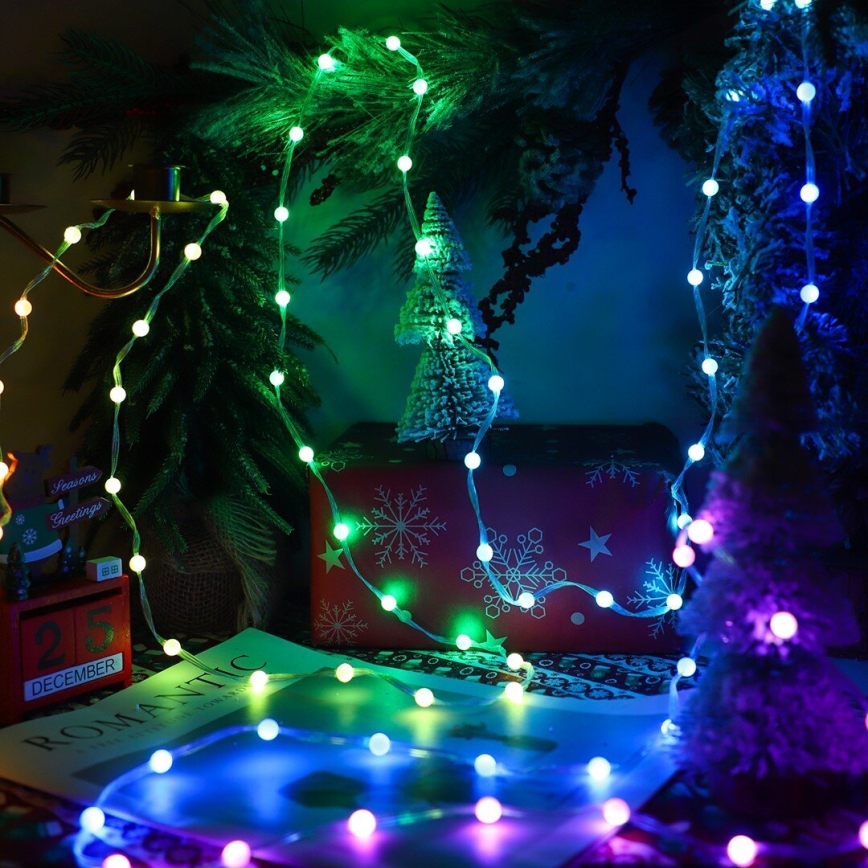 LED RGB Himmennettävä Valoverho WIZARD 400xLED/USB 2x2m + kauko-ohjaus