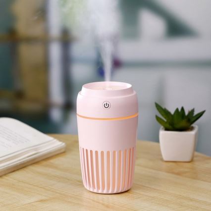 LED RGB Ilmankostutin 300 ml LED/2W/5V vaaleanpunainen