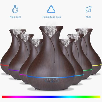 LED RGB -ilmankostutin ja ilma-ionisaattori 400 ml