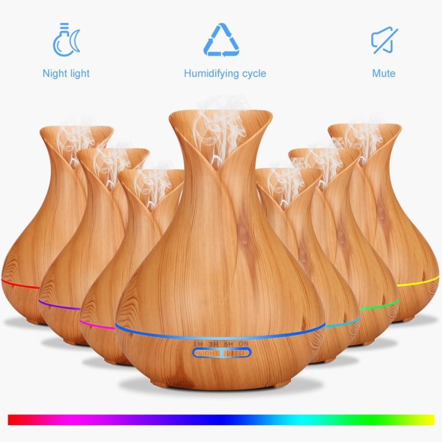 LED RGB -ilmankostutin ja ilma-ionisaattori 400 ml