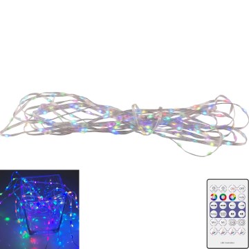 LED RGB Jouluketju LED/10W/5V 10 m USB + kauko-ohjaus
