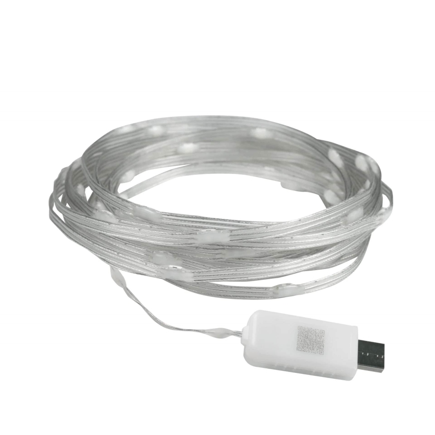 LED RGB Jouluketju LED/10W/5V 10 m USB + kauko-ohjaus