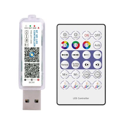 LED RGB Jouluketju LED/10W/5V 10 m USB + kauko-ohjaus