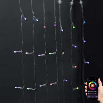 LED RGB Jouluverho 180xLED/7 funktiota 6m IP65 Wi-Fi Tuya
