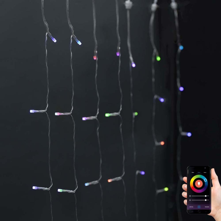 LED RGB Jouluverho 180xLED/7 funktiota 6m IP65 Wi-Fi Tuya