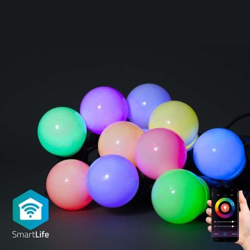 LED RGB Koristeketju ulkokäyttöön 10xLED 12m IP65 Wi-Fi Tuya