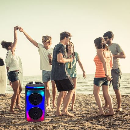 LED RGB ladattava kaiutin mikrofonilla 400W/2400 mAh + kauko-ohjaus