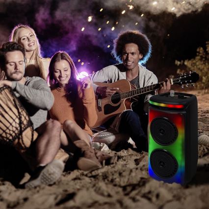 LED RGB ladattava kaiutin mikrofonilla 400W/2400 mAh + kauko-ohjaus