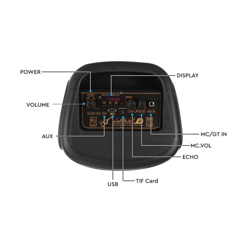 LED RGB ladattava kaiutin mikrofonilla 400W/2400 mAh + kauko-ohjaus