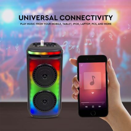 LED RGB ladattava kaiutin mikrofonilla 400W/2400 mAh + kauko-ohjaus