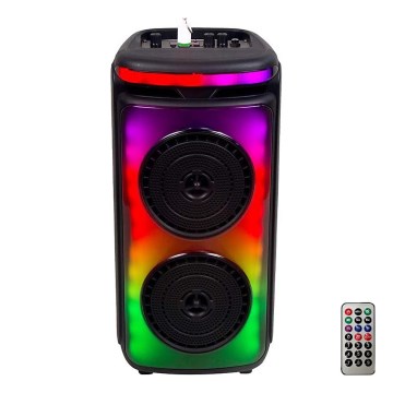 LED RGB ladattava kaiutin mikrofonilla 400W/2400 mAh + kauko-ohjaus
