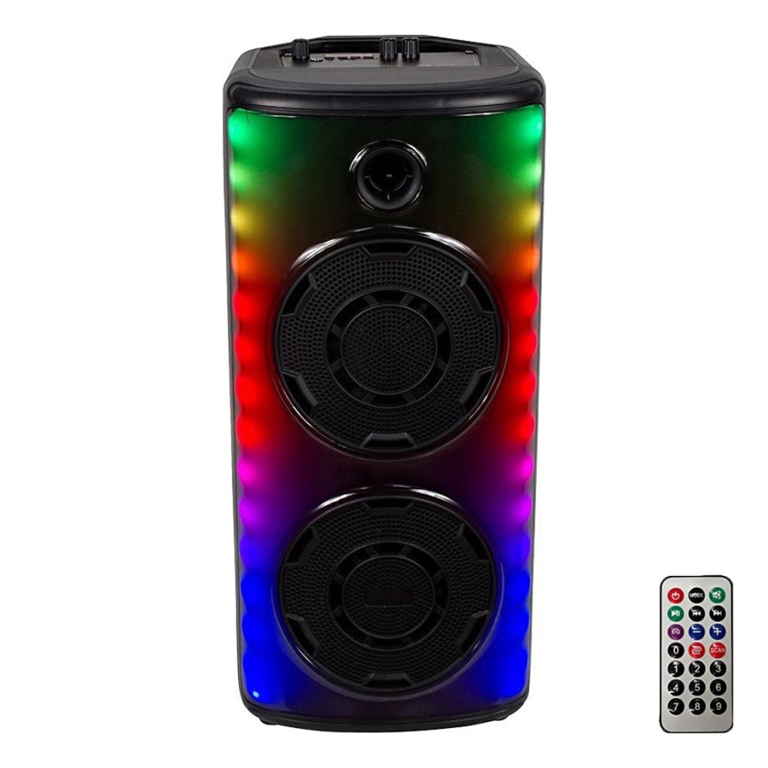 LED RGB ladattava kaiutin mikrofonilla 600W/2400 mAh + kauko-ohjaus