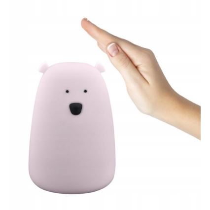 LED RGB Lasten kosketuslamppu BEAR LED/0,8W/5V vaaleanpunainen + USB