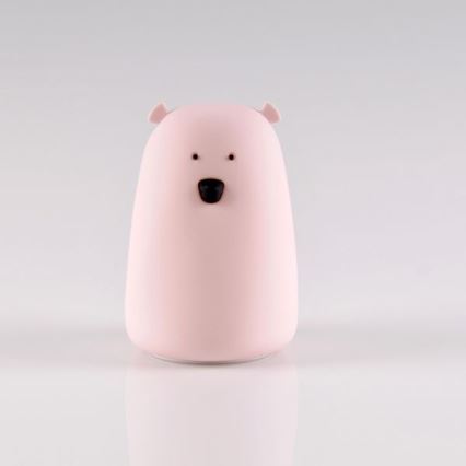 LED RGB Lasten kosketuslamppu BEAR LED/0,8W/5V vaaleanpunainen + USB