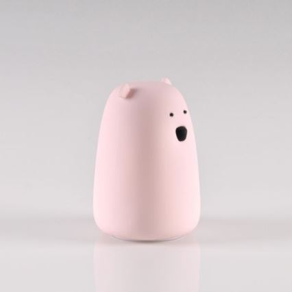 LED RGB Lasten kosketuslamppu BEAR LED/0,8W/5V vaaleanpunainen + USB
