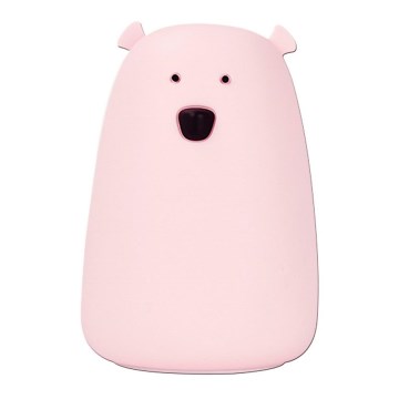 LED RGB Lasten kosketuslamppu BEAR LED/0,8W/5V vaaleanpunainen + USB