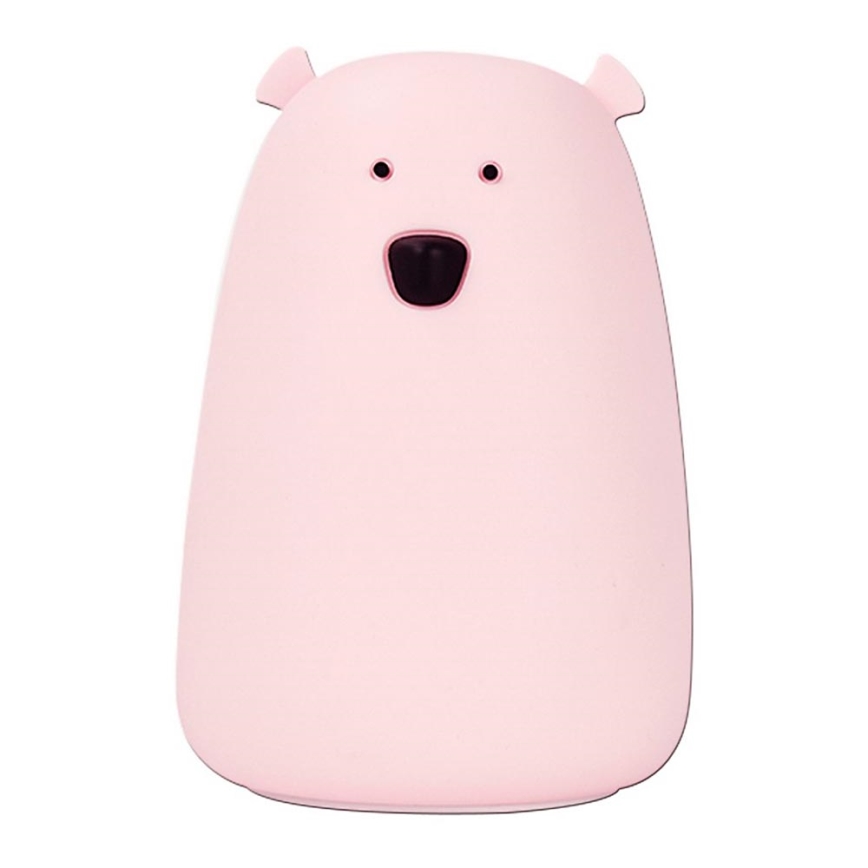 LED RGB Lasten kosketuslamppu BEAR LED/0,8W/5V vaaleanpunainen + USB