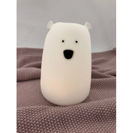 LED RGB Lasten kosketuslamppu BEAR LED/0,8W/5V valkoinen + USB