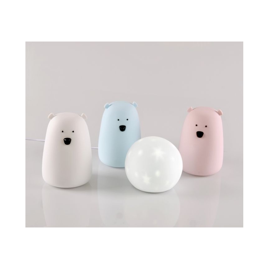 LED RGB Lasten kosketuslamppu BEAR LED/0,8W/5V valkoinen + USB