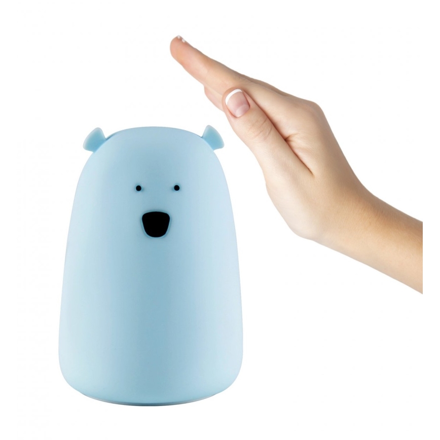 LED RGB Lasten kosketusohjattava pieni lamppu BEAR LED/0,8W/5V sininen