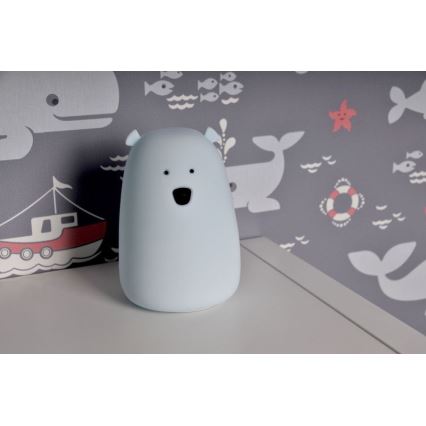 LED RGB Lasten kosketusohjattava pieni lamppu BEAR LED/0,8W/5V sininen