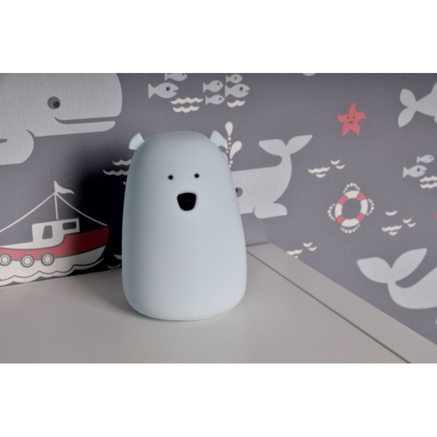 LED RGB Lasten kosketusohjattava pieni lamppu BEAR LED/0,8W/5V sininen