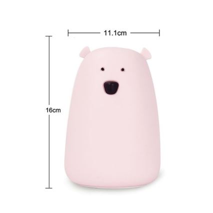 LED RGB Lasten kosketusohjattava pieni lamppu BEAR LED/0,8W/5V sininen