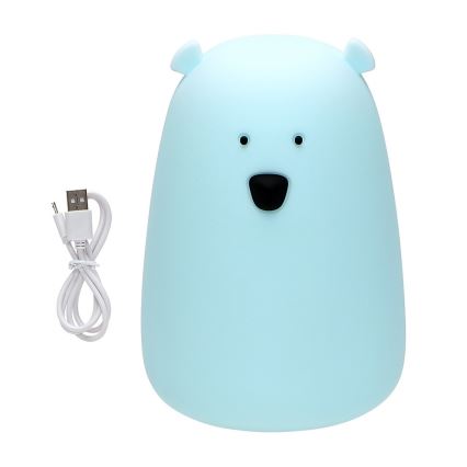 LED RGB Lasten kosketusohjattava pieni lamppu BEAR LED/0,8W/5V sininen