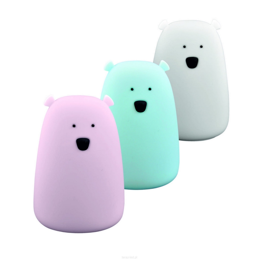 LED RGB Lasten kosketusohjattava pieni lamppu BEAR LED/0,8W/5V sininen