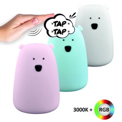 LED RGB Lasten kosketusohjattava pieni lamppu BEAR LED/0,8W/5V sininen