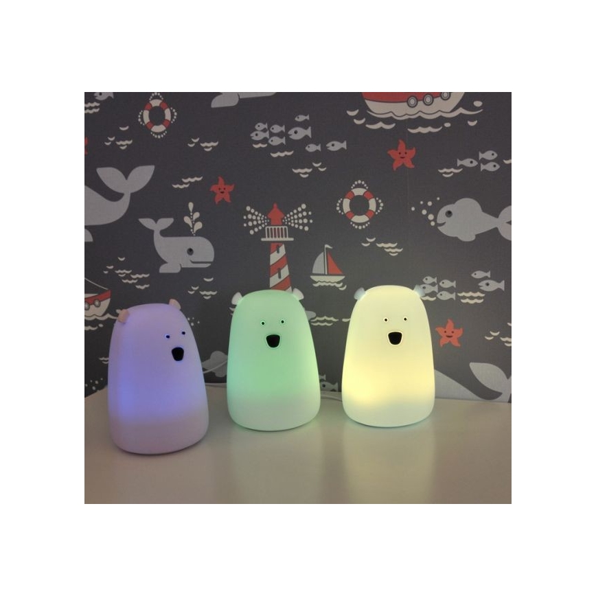 LED RGB Lasten kosketusvalaisin KARHU LED / 0,8W / 5V vaaleanpunainen + USB